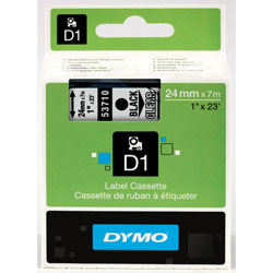 Ruban 24mm x 7m noir sur transparent pour DYMO Laser Writer DUO