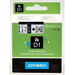 Ruban 24mm x 7m noir sur blanc  pour DYMO Label Manager 450D