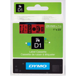 Black ribbon sur red 24mm x 7m for DYMO Label Manager PCII