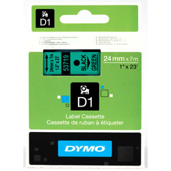 Black ribbon sur vert 24mm x 7m  for DYMO Label Manager PCII