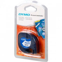 Black ribbon sur blanc 12mmx4M S0721610 for DYMO Letra Tag LT100H