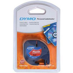 Ribbon 12mm x 4m black sur red for DYMO Letra Tag QX50