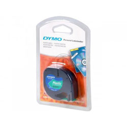 Ruban 12mm x 4m noir sur vert pour DYMO Letra Tag LT100T