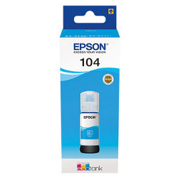 Bouteille d'encre cyan N°104 65ml 7500 pages pour EPSON ECOTANK ET 2721