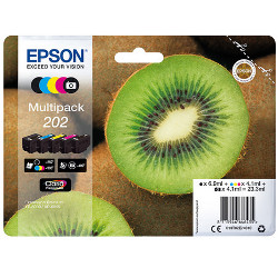Pack N°202 5 couleurs 6.9ml BK + 4x4.1ml CMYK pour EPSON XP 6100