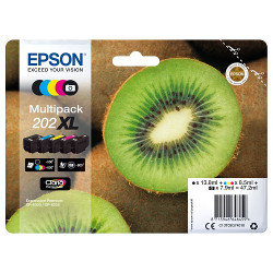 Pack N°202XL 5 colors PBK 7.9ml BK 13.8ml CMY 3x 8.5ml for EPSON XP 6105