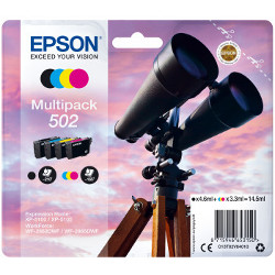 Pack N°502 BK 4.6ml CMY 3x 3.3ml pour EPSON WF 2860