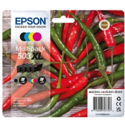 Pack cartridges inkjet n°503XL black 9.2ml and colors 3x6.4ml Piment for EPSON WF 2960 DWF