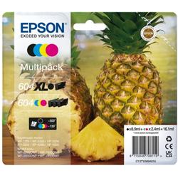 Pack cartridges n°604XL black 500 pages and colors 3 x 130 pages ANANAS for EPSON XP 2205