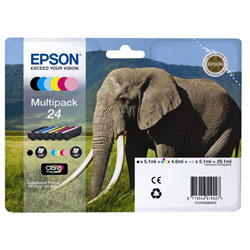 Pack N°24 de 6 cartridges BK/C/M/Y/LC/LM petite capacité for EPSON XP 55