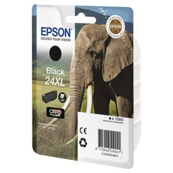 Cartouche N°24XL jet d'encre noir éléphant 10ml pour EPSON XP 860