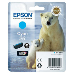 Cartouche N°26 jet d'encre cyan 300 pages pour EPSON XP 510