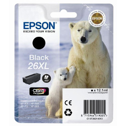 Cartridge N°26XL inkjet black 12.2 ml 500 pages for EPSON XP 620