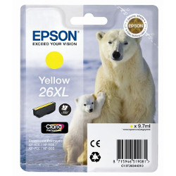 Cartouche N°26XL jet d'encre jaune 9.7 ml 700 pages pour EPSON XP 605