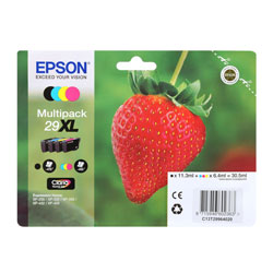 Pack N°29XL 4 couleurs Bk 11.3ml CMY 3x6.4ml pour EPSON XP 235