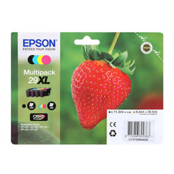 Pack N°29XL 4 couleurs Bk 11.3ml CMY 3x6.4ml pour EPSON XP 435