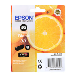 Cartridge N°33 inkjet black photo 4.5ml for EPSON XP 830