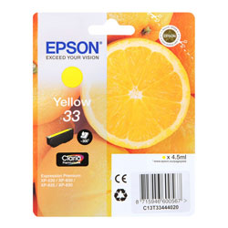 Cartouche N°33 jet d'encre jaune 4.5ml pour EPSON XP 530