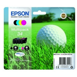 Pack N°34 4 colors Bk 350P CMY 3x 300 pages C13T34664010 for EPSON WF 3725