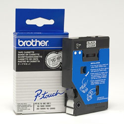 Ruban laminé noir sur transparent 12mm x 7.7m pour BROTHER P-Touch 2000