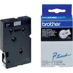 Ruban laminé noir sur transparent 12mmx7.7m 10 rouleaux pour BROTHER P-Touch 2000