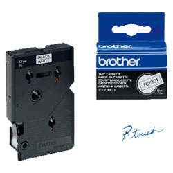 Ribbon laminé black sur blanc 12mmx7.7m for BROTHER P-Touch 3000