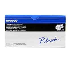 Pack de 10 rubans laminé noir sur blanc 7.7m pour BROTHER P-Touch 2000