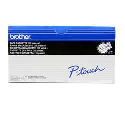 Pack de 10 rubans laminé noir sur blanc 7.7m pour BROTHER P-Touch 666