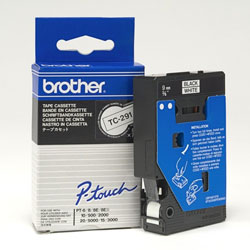 Ruban laminé noir sur blanc 9mmx7.7m pour BROTHER P-Touch 2000