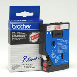 Ribbon laminé blanc sur red 9mmx7.7m for BROTHER P-Touch 3000