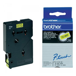 Ruban laminé noir sur jaune 12mm x 7.7m pour BROTHER P-Touch 2001