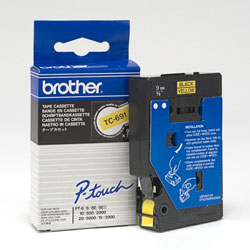 Ruban laminé noir sur jaune 9mm x 7.7m pour BROTHER P-Touch 5000