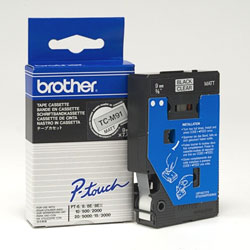 Ruban laminé noir sur transparent 9mm x 7.7m pour BROTHER P-Touch 5000