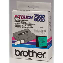 Ribbon laminé black sur vert 24mmx15m for BROTHER P-Touch 7000