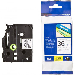 Ribbon laminé black sur transparent 36mm roller 3.6cm x 8m for BROTHER P-Touch 3600