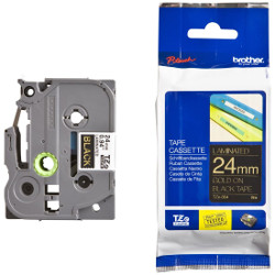 Ribbon laminé or sur black 24mm 2.4cm x 8m for BROTHER P-Touch 2420