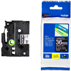 Ribbon laminé blanc sur black 36mm roller 3.6cm x 8m for BROTHER P-Touch 3600