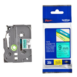 Ribbon laminé black sur vert 9mm roller 0.9cm x 8m for BROTHER P-Touch 9600