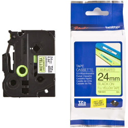 Bande fluorescent black sur yellow 24mm roller 2.4cm x 5m for BROTHER P-Touch 3600