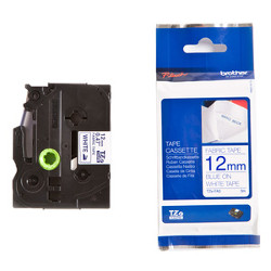 Tissu ribbon blue sur blanc 12mm roller 1.2cm x 3m for BROTHER P-Touch P750
