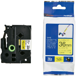 Ribbon flexible black sur yellow 36mm for BROTHER P-Touch 3600