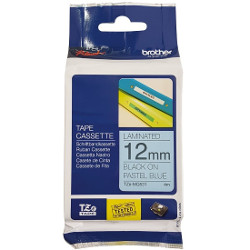 Ribbon lamine black sur blue pastel 12mmx 4M for BROTHER P-Touch 750