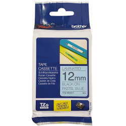 Ruban lamine noir sur bleu pastel 12mmx 4M pour BROTHER P-Touch P300