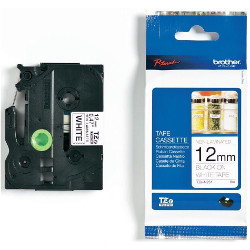 Black ribbon sur blanc 12mm 1.2cm x 8m TZEN231 for BROTHER P-Touch 9600