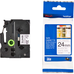 Black ribbon sur blanc 24mm 2.4cm x 8m for BROTHER P-Touch 9600