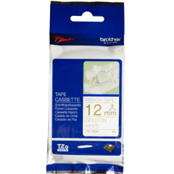 Ribbon or sur blanc non adhesive 12mmx4M for BROTHER P-Touch D450