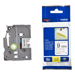 Bande adhésive laminée trés résistante black sur blanc 9mm roller 0.9cm x 8m for BROTHER P-Touch 9600
