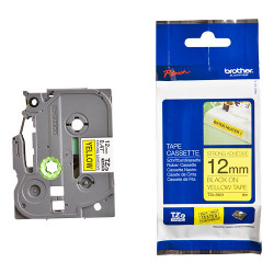 Bande adhésive laminée trés résistante black sur yellow 12mm roller 1.2cm x 8m for BROTHER P-Touch 9600